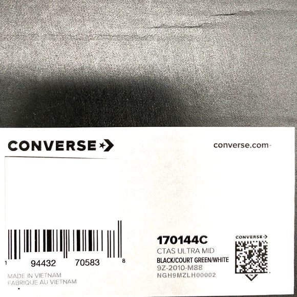 Converse Men's Size 170144C CTAS ULTRA MID Top Black Green Mesh Leather Sneakers - Picture 8 of 9